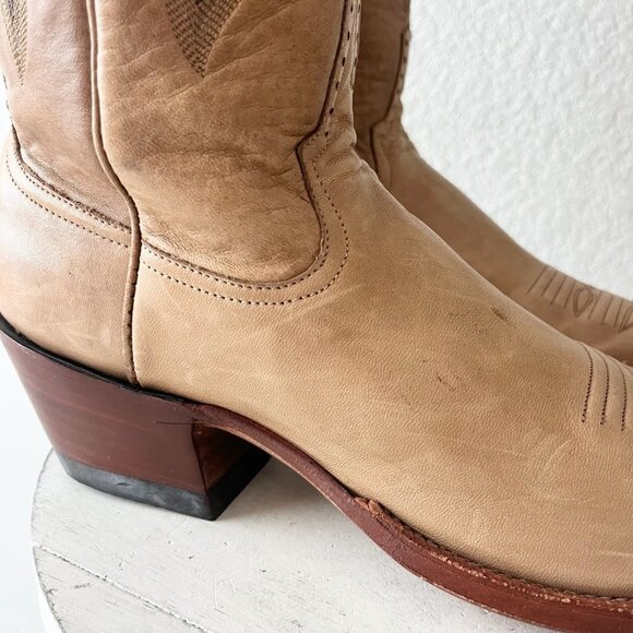 Rod Patrick Womens Cowboy Boots 9.5 AAA Tan Leather Western Cowgirl Pointed Toe - Picture 3 of 15